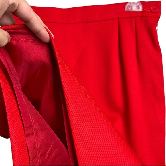 Vintage YSL Encore Size 10 Wool Two Piece Suit Red 90s Power Glam Office Bold - Picture 10 of 16